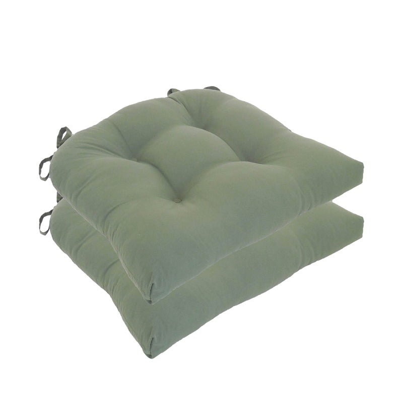 Arlee Micro Fiber Polyester Chair Pads, 2 Count (Pack of 1), Olive - Image 1